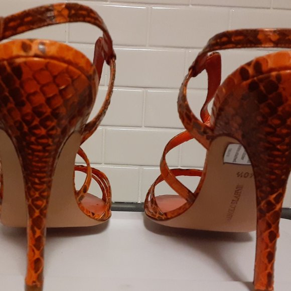 Manolo Blahnik strappy embossed snake skin sandals - Picture 4 of 6